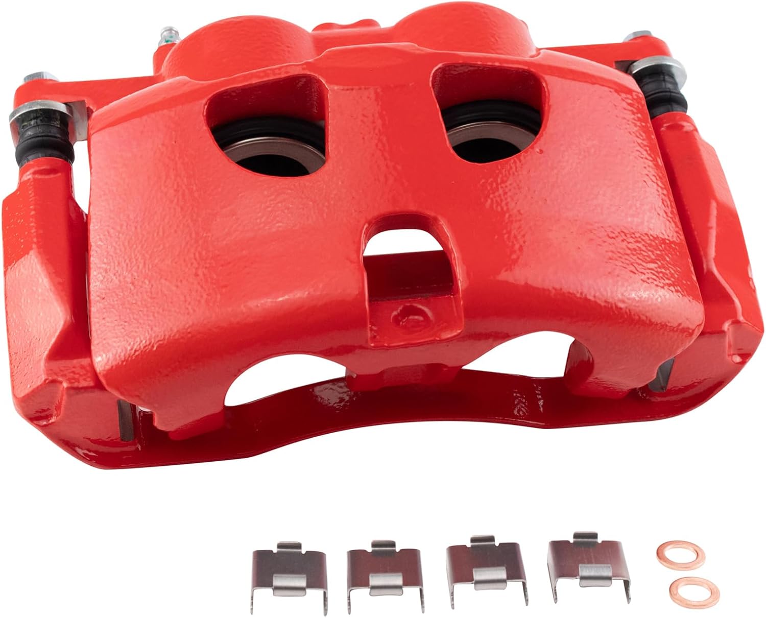 TRQ Performance Front Driver and Passenger Side Brake Caliper Set Caliper Brackets Hardware Compatible with 12-17 Ford F-150 18-20 F-150 without Police Package