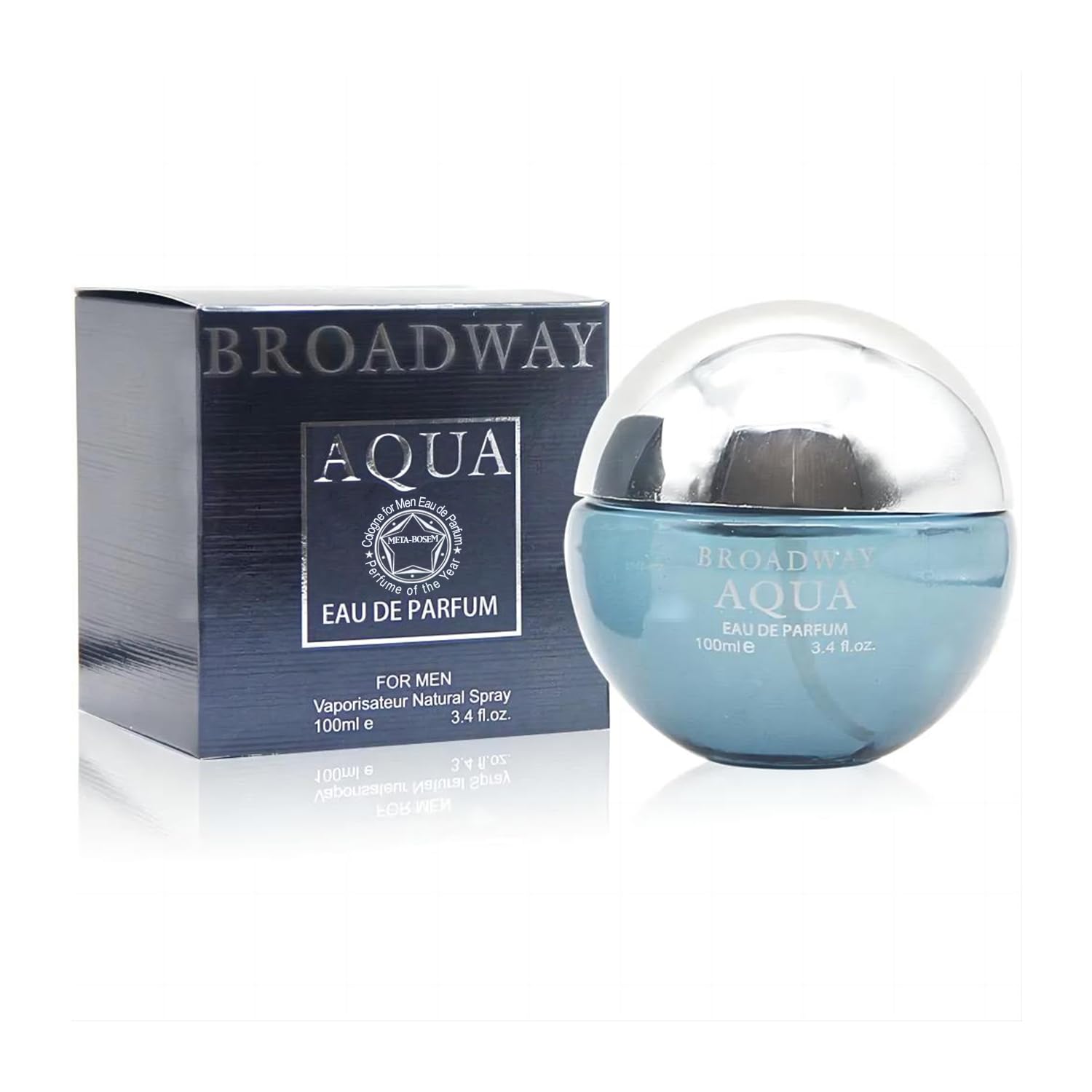 META-BOSEM 4Pc Set Cologne for Men (Greet+Greet Adventure+Broadway Aqua+Broadway Blue) Collection Fragrance, Eau de Parfum Spray - Masculine Scent (Pack of 4) Each 3.4 Fl Oz, Total 13.60 Oz