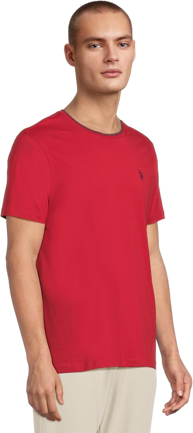 U.S. Polo Assn. Mens Short Sleeve Crew Neck Yarn-dye Collar Tipped Jersey Tee - Image 2