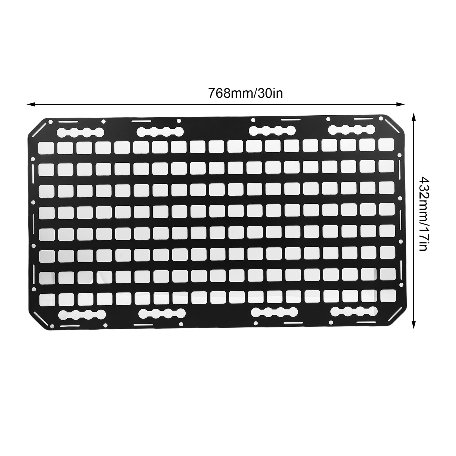 Ausla Panneau Molle pour Camion, Support Modulaire en Aluminium pour Un Stockage Efficace du Fret, Organisation 432x768mm pour Pick-up, SUV, Camping-Car