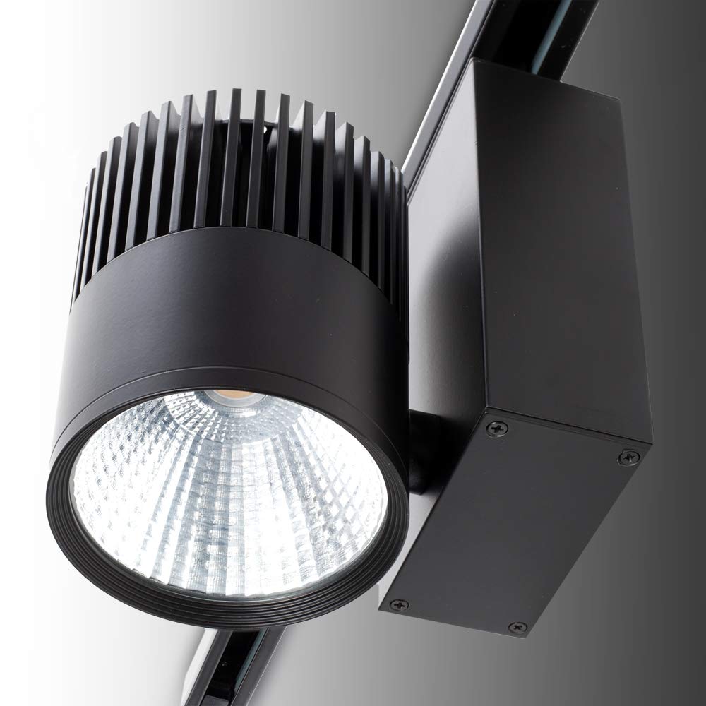 Foco de Carril LED 40W 3600Lm CRI90 4200ºK Trifásico UGR17 50.000H [JW-TR40W-BLACK-W] | Greenice