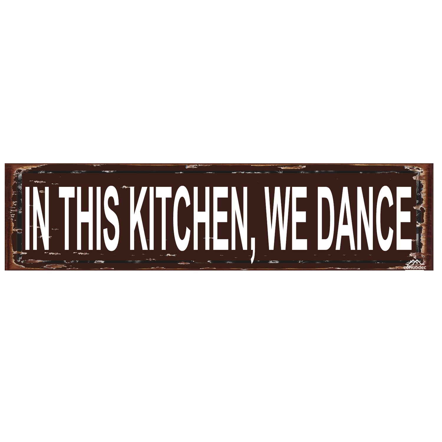 peiyeety In This Kitchen We Dance Rustic Metal Sign 16×4 Inch - Farmhouse Kitchen Fun Cooking Art Wall Decor