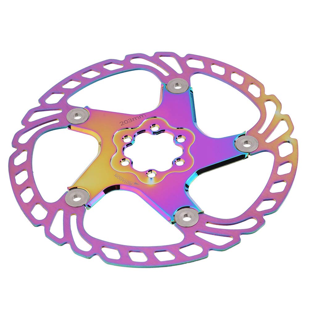 Qualité métal VTT 203mm cinq clous disque frein tranche plaquette de frein disque (Multicolore)