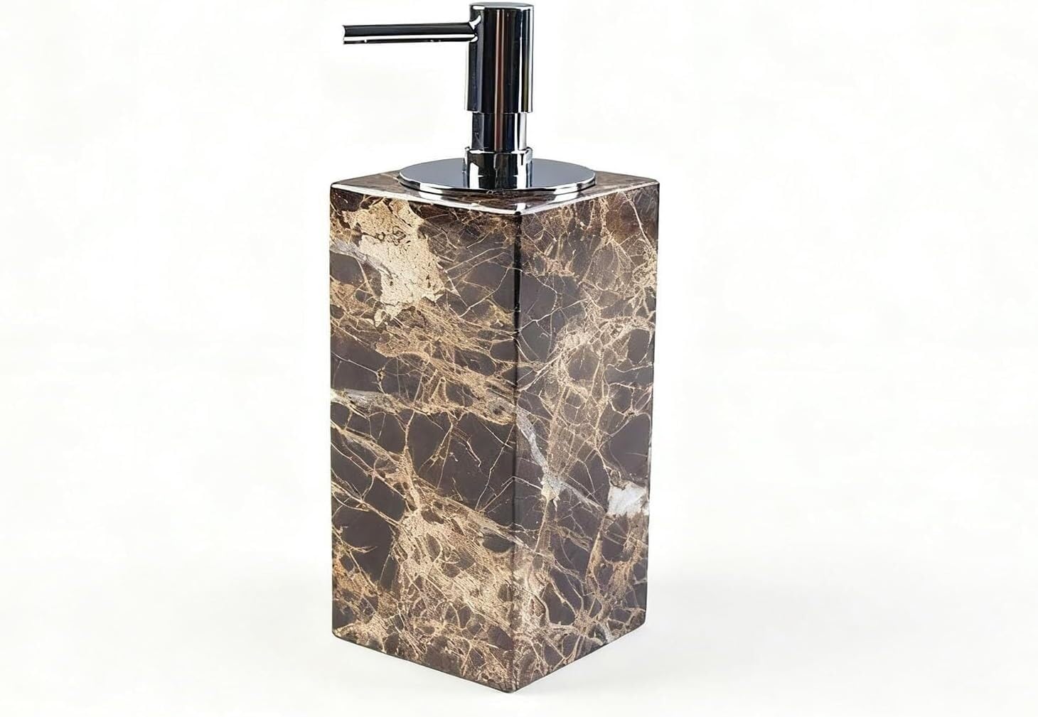 Soap bottle， Marble soap dispenser 165 ml is suitable for bathroom countertops(Type H,Silver)