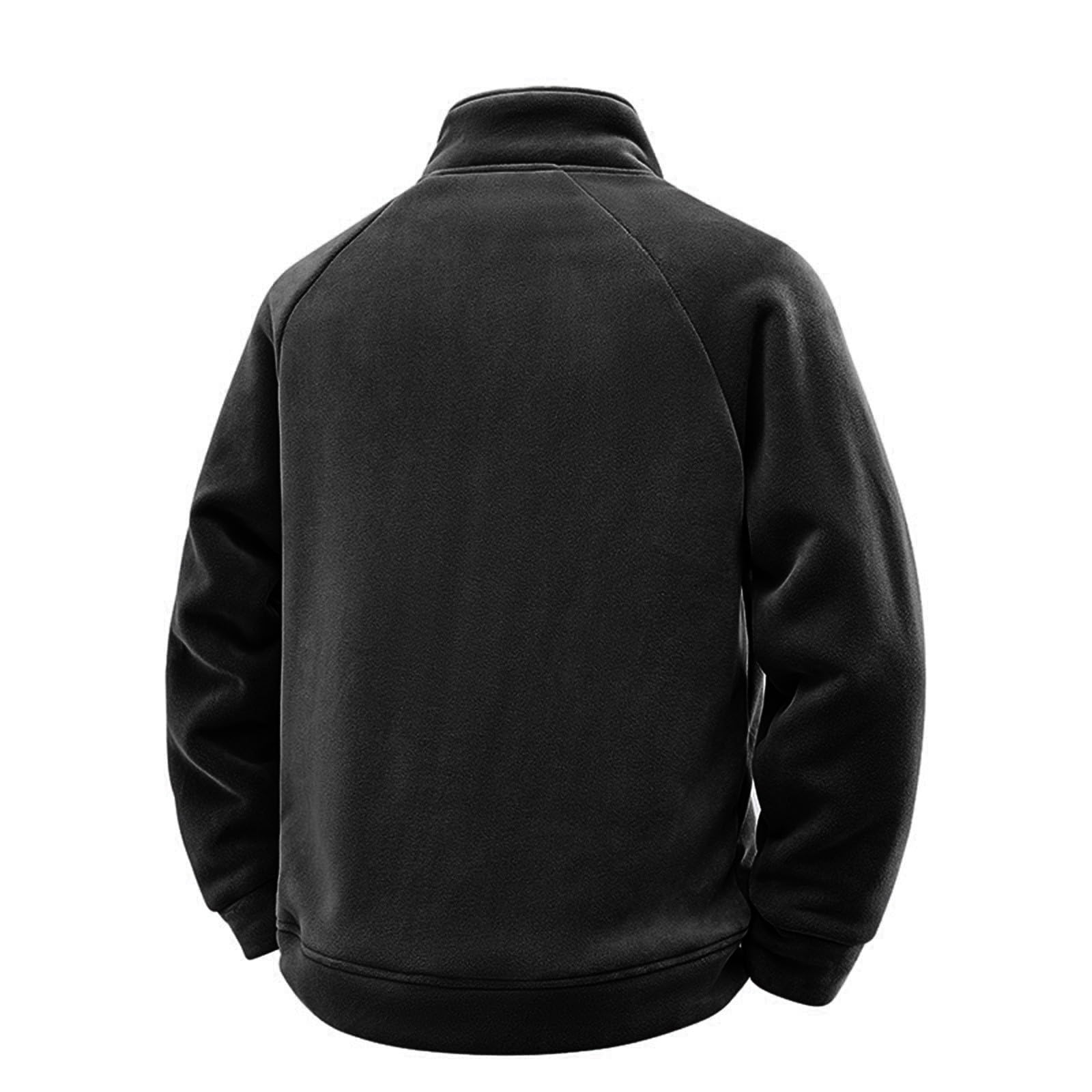 Generisch Teddy, giacca lunga da uomo, invernale, da uomo, con calda imbottitura, in pile, oversize, in flanella, colletto alto, giacca termica ispessita, cardigan, giacca sportiva per tutti i giorni