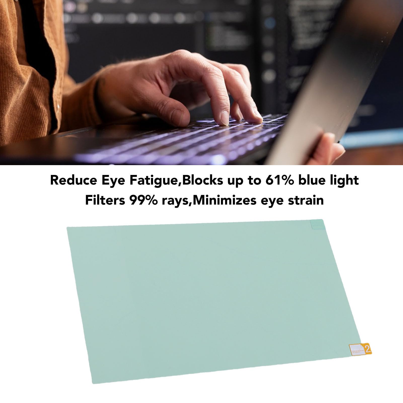 Lazmin112 Pellicola Salvaschermo con Blocco della Luce Blu per PC Widescreen da 22", Trasmissione della Luce all'85%, Materiale PET Resistente Ai Graffi, Ideale per Studenti e Giocatori