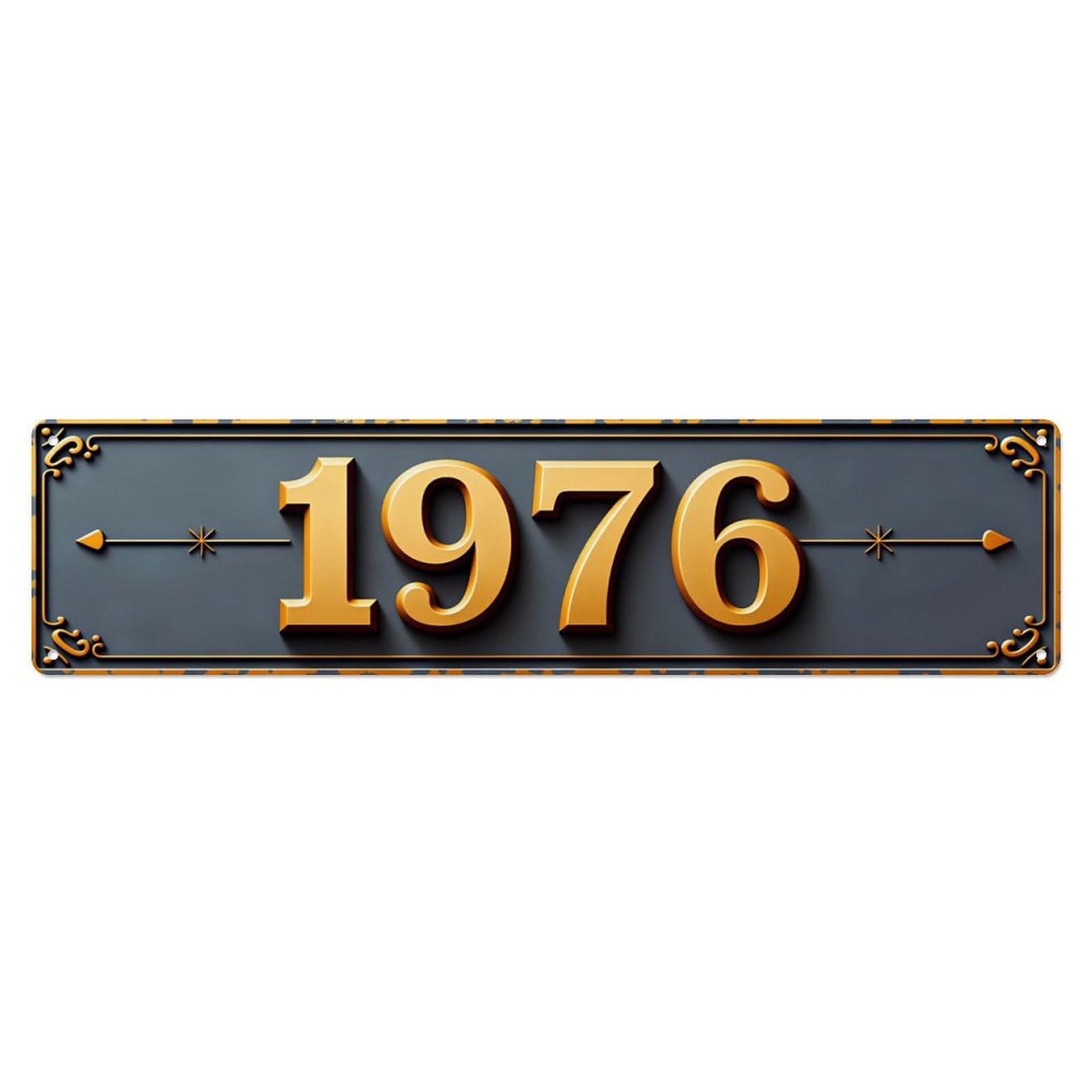 Ldfuieksufg Style Rectangular 1976 Vintage Year Rustic Wall Sign Farmhouse Decor Vintage Aluminium Metal Sign, Retro Wall Decor For Home, Bar, Garage & Farmhouse 10 * 40Cm