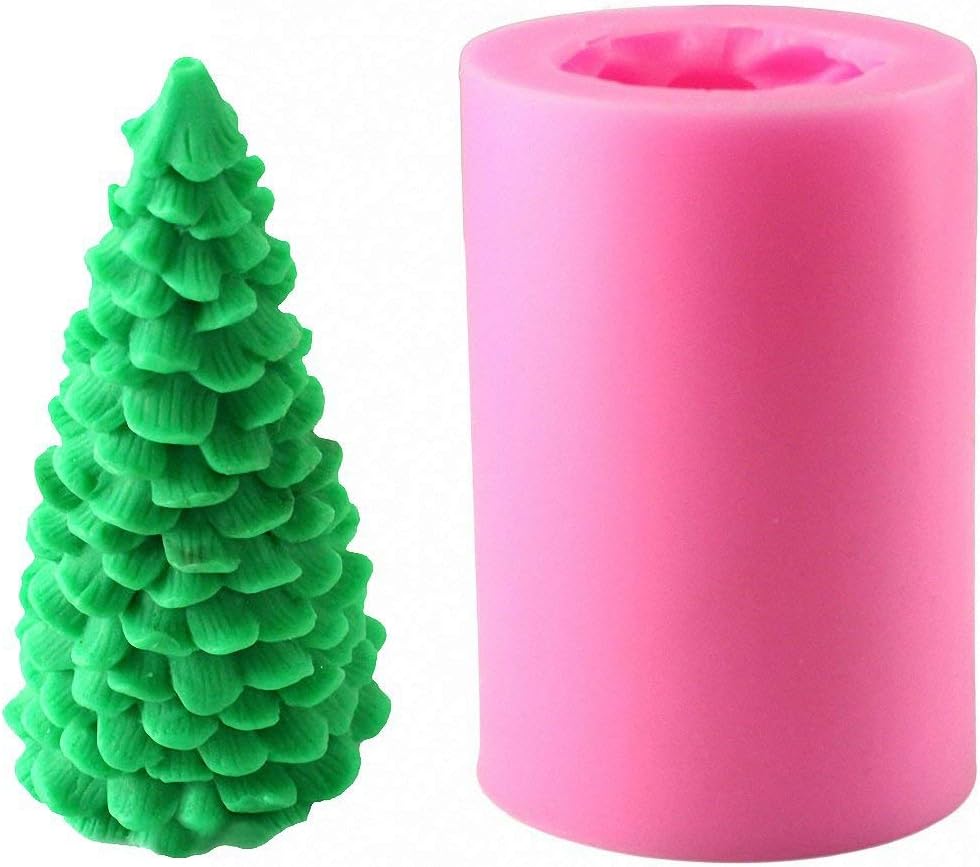 Goldblue Christmas Pine Tree Candle Molds/Silicone Molds/Soap Molds/Baking Molds DIY Xmas Candle Making, Soap Making and Baking