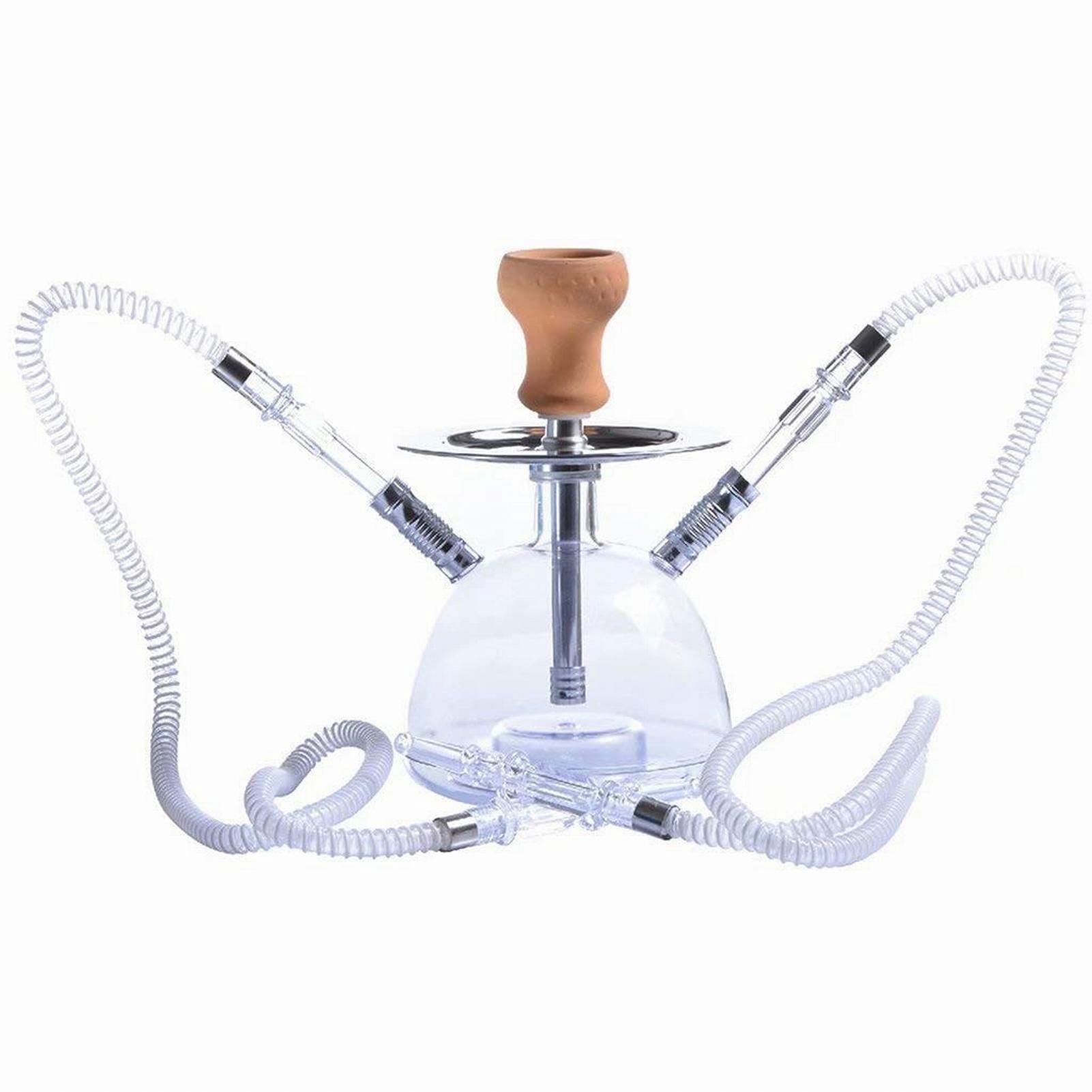 Luxuriöses Modernes Acryl-Huka-Shisha-Set Mit LED-Licht Und 2 Schläuchen Und Einem Kompletten Satz Von Shisha-Zubehör, Tragbarem Shisha-Becher-Set