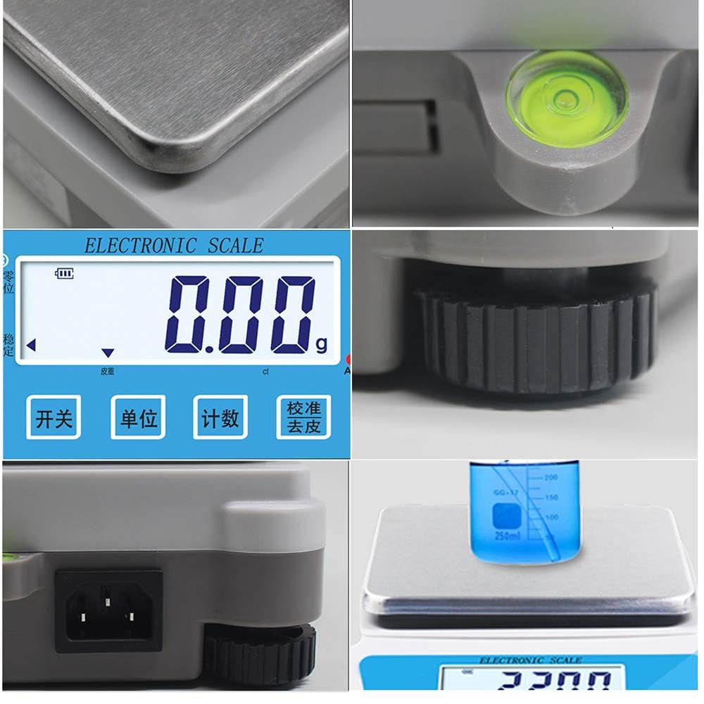 Präzisions-0,001 g elektronische Waage, 0,01 g digitale Küchenwaage, 0,1 g Laborwaage, Zählgewichtswaage, goldene Schmuckwaage, mit LCD-Hintergrundbeleuchtung, Tara und Kalibrierung (Farbe: 1000 g/0,