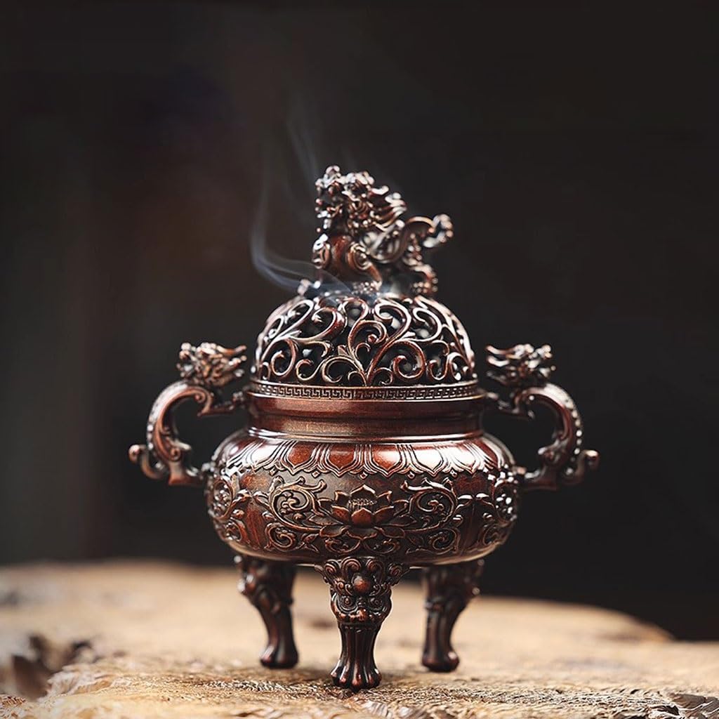Quemador de incienso de cascada, quemador de incienso estilo trípode antiguo, quemador de incienso para ceremonia de té, quemador de incienso de reflujo