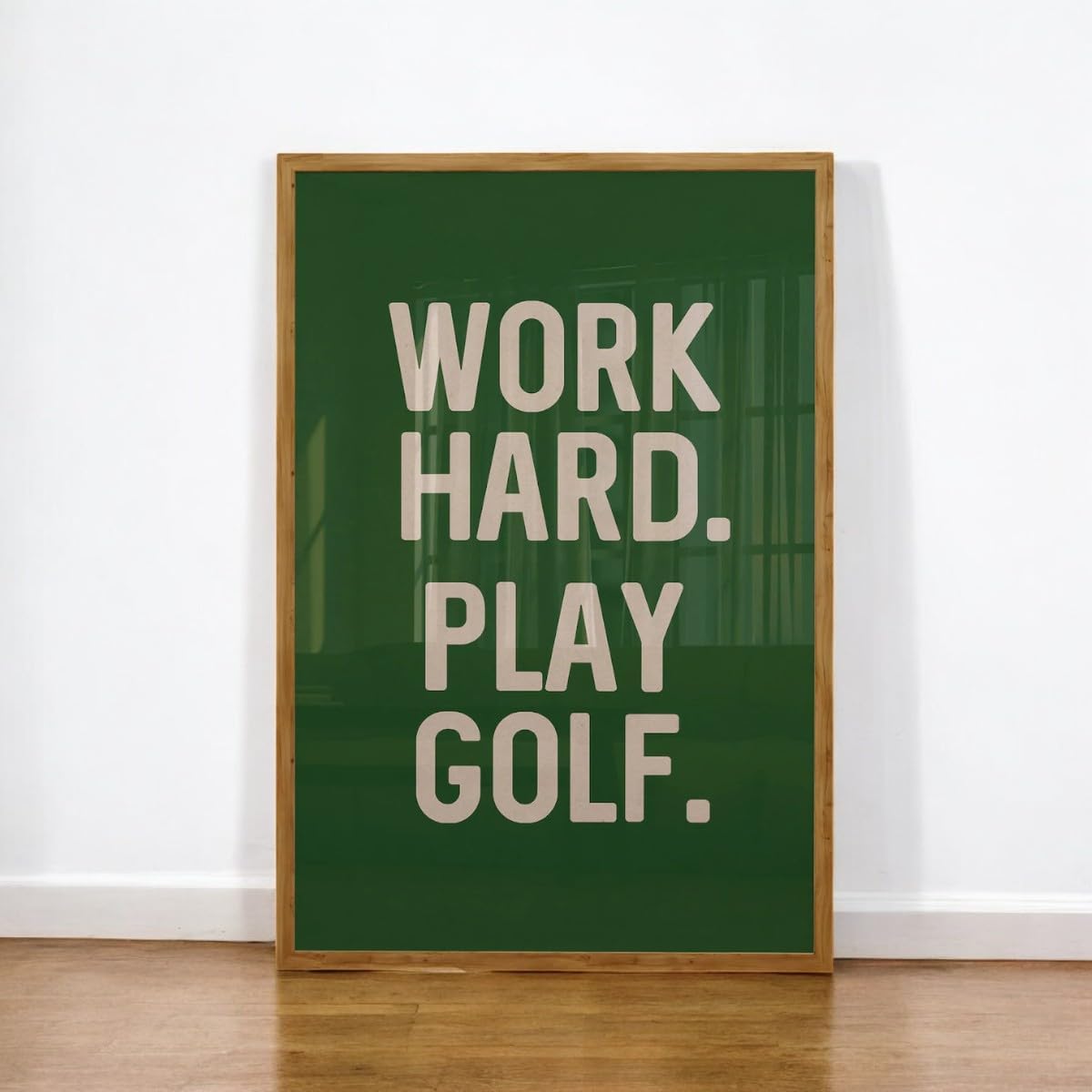 NATVVA Golf Wall Art Canvas Artwork Wall Decor Work Hard Play Golf Prints Painting Green Art Prints Picture Home Above Bed Gift For Father's Day Art Office Decoration No Frame