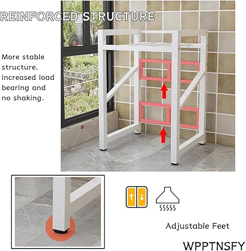 Miniatura 5 de Armario para lavadora de tambor, kit de apilamiento para lavadora y secadora, estante de almacenamiento para lavadora, patas antideslizantes