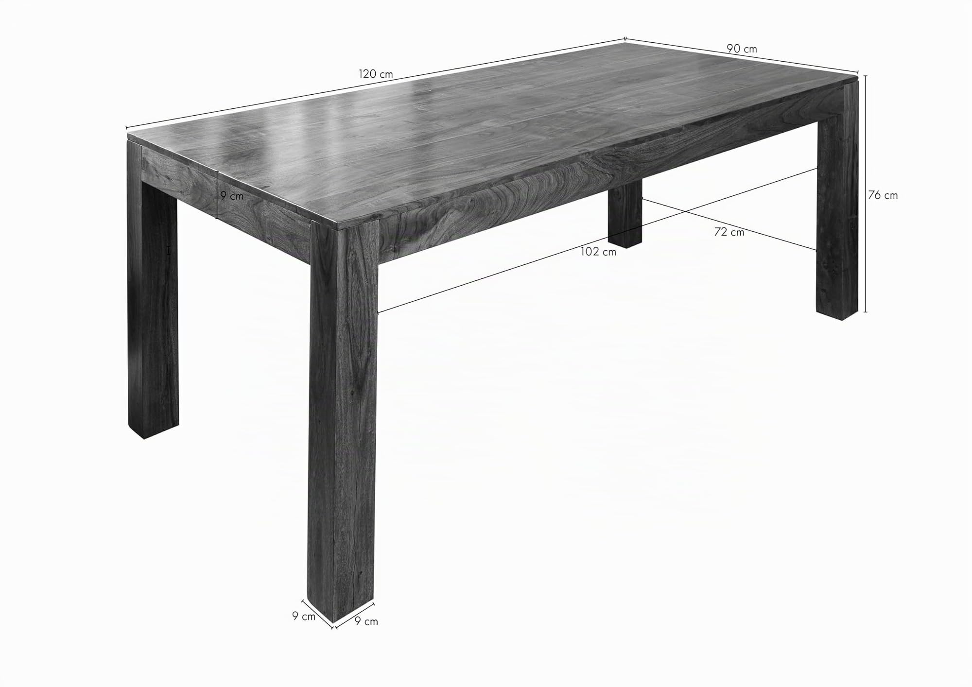 MASSIVMOEBEL24.DE OXFORD #33 Tavolo da pranzo in legno di acacia - laccato/miele 120x90x76