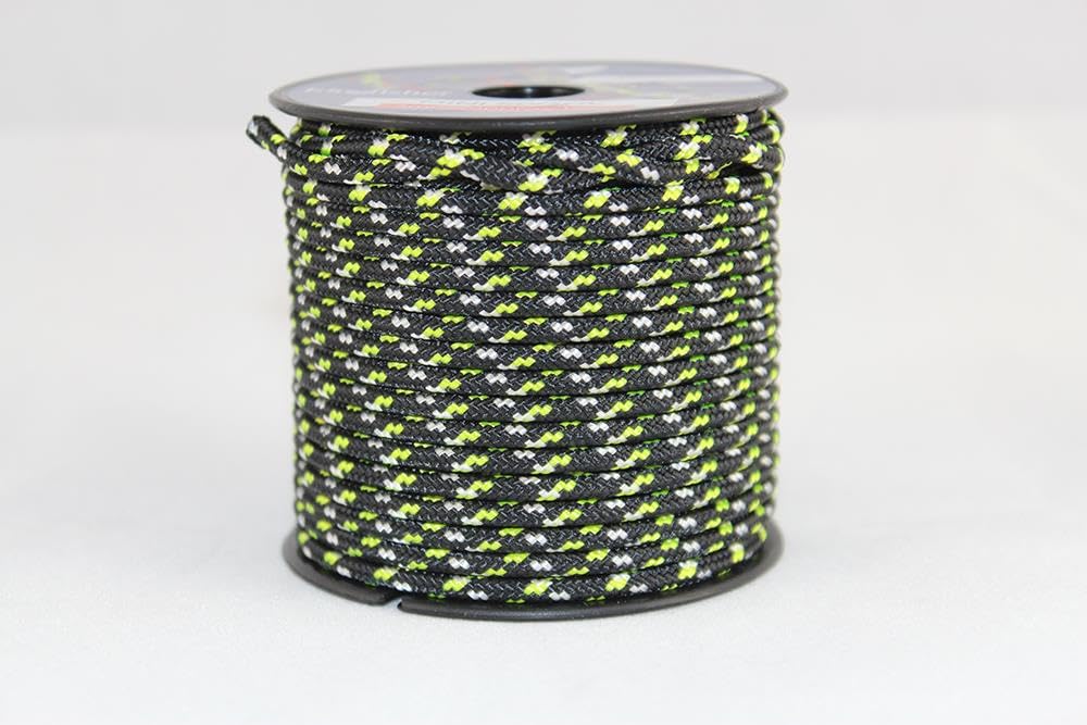 Polyester Rope Mini Spool 2mm Kingfisher Evolution Performance Rope Approx 25m Low Stretch Durable Cord for Control Lines Halyards Marine Camping DIY General Purpose Use, Colour - Black