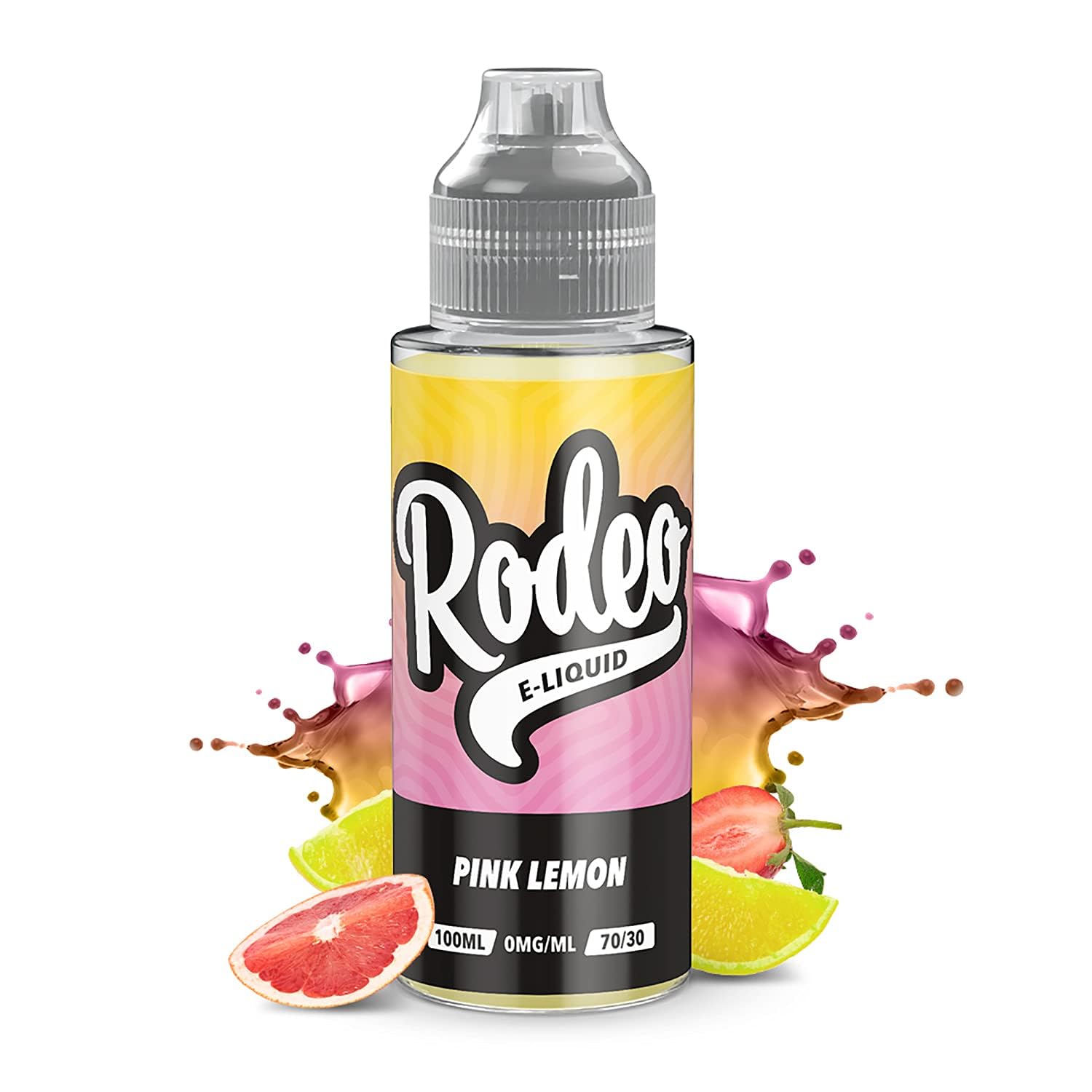 RODEOVape Liquid 100ml Pink Lemon Vape Juice E Liquid 70/30 Ecig Juice Cigarette Liquid Sub Ohm Juice Flavoured E Juice E Cigarette E-Liquid Nicotine Free Vape Short Fill