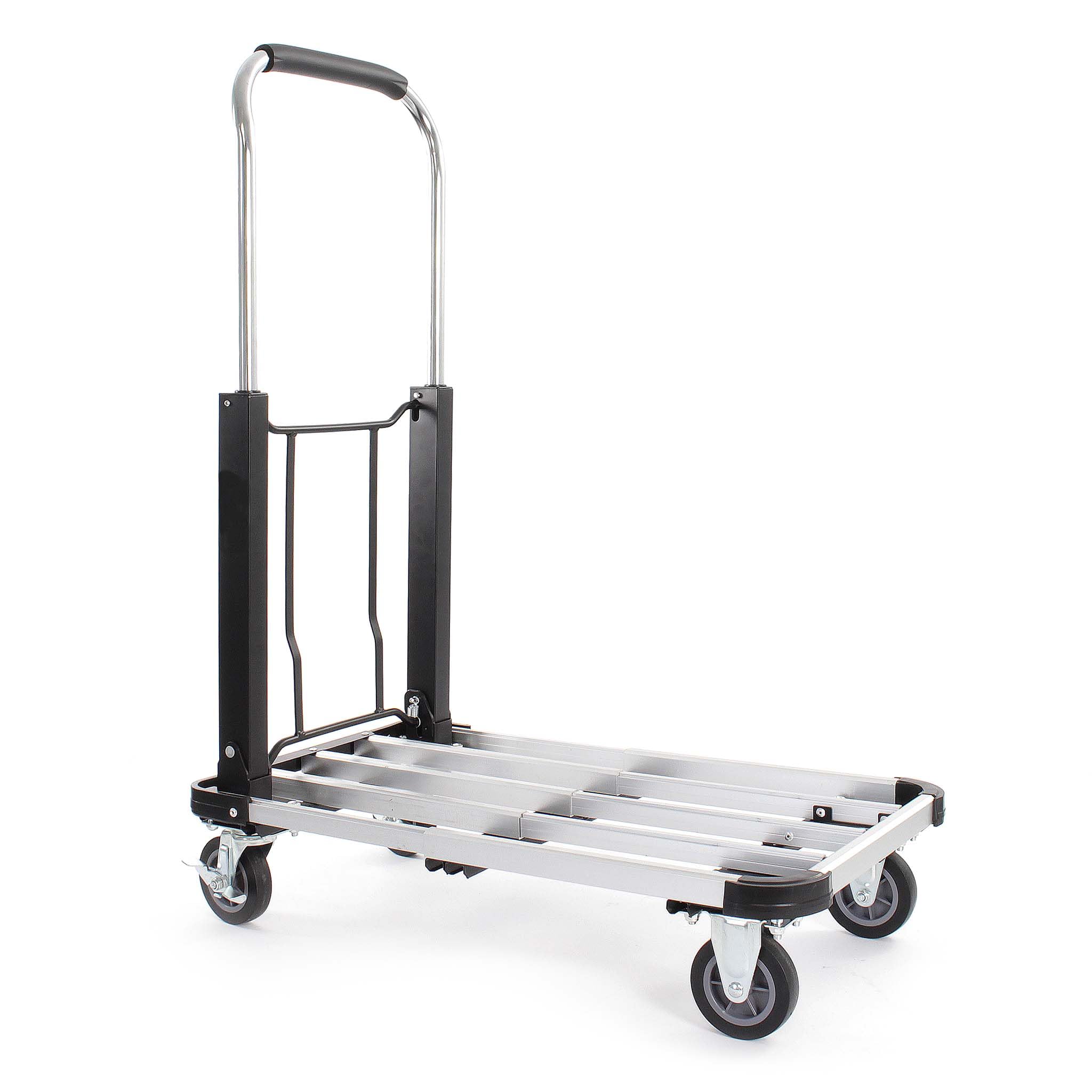 XPOtool Carro de Transporte Plegable 150 kg transportador de Mano con Freno y Plataforma Extensible