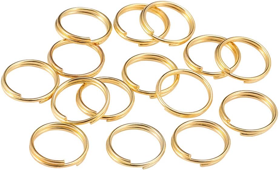 400 Pcs 12mm Split Jump Rings Double Loops Metal Rings Wire Connector Small Key Chain Ring for Jewelry Making Crafts Gold