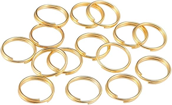 400 Pcs 12mm Split Jump Rings Double Loops Metal Rings Wire Connector Small Key Chain Ring for Jewelry Making Crafts Gold