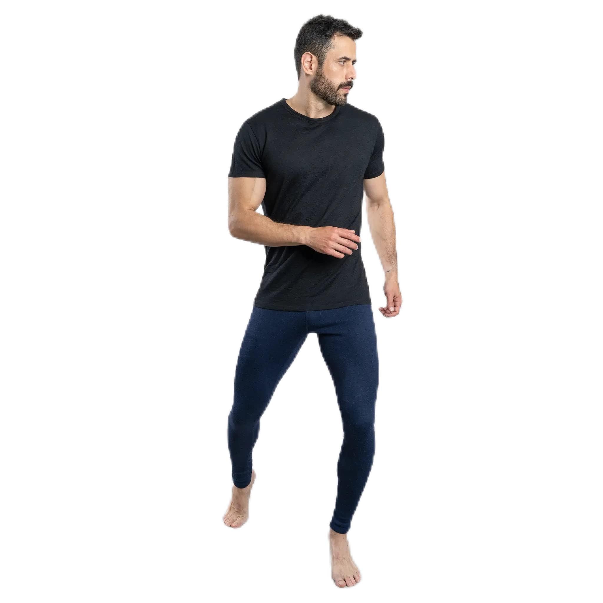 Arms of Andes AoA | Men's Alpaca Wool Tights: 300 Lightweight | Navy Blue S