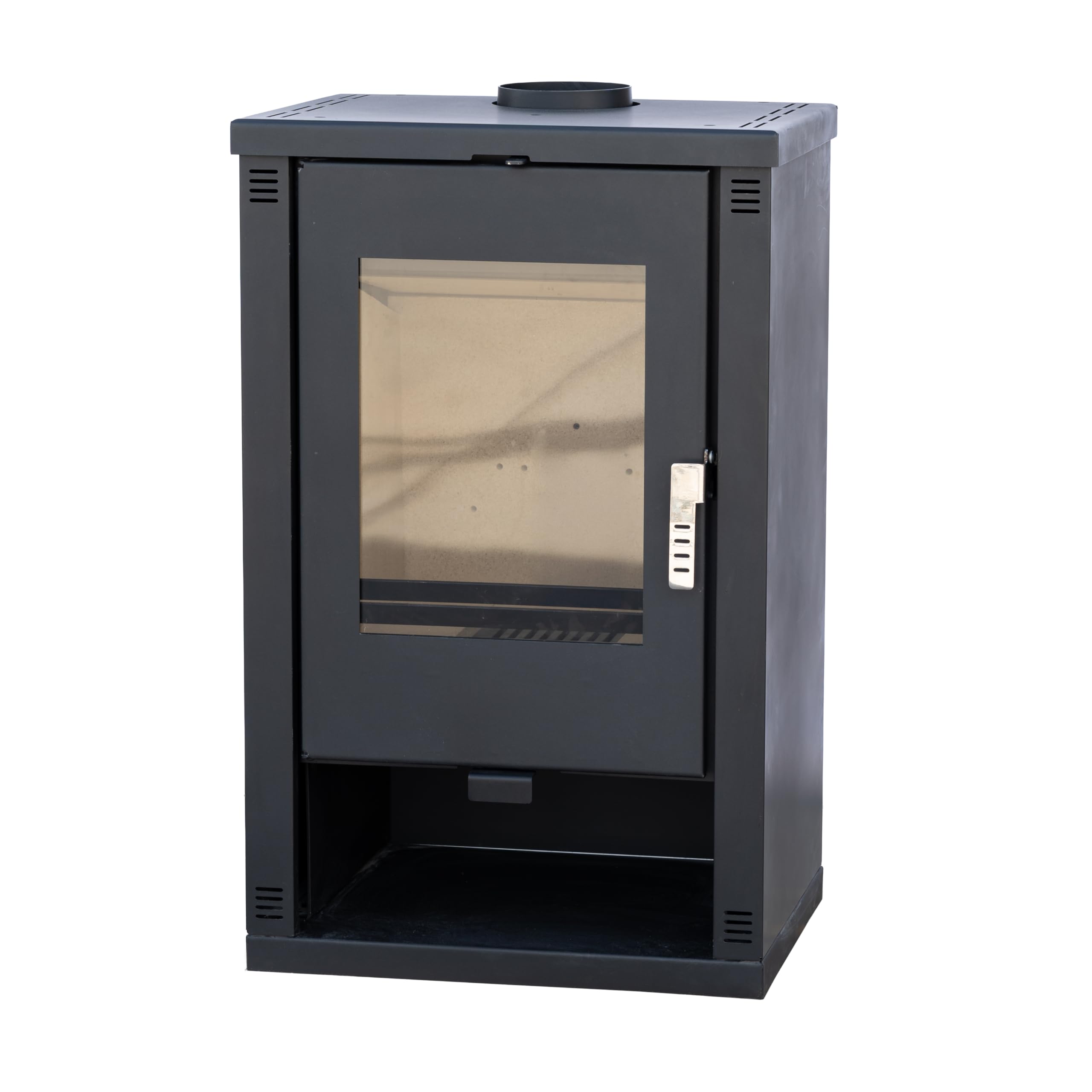 ALAZ Mouse K10M Kaminofen 10 kW – Schwarz | Holzofen mit Schamott-Brennkammer & großem Sichtfenster | Für Holzscheite bis 50 cm | Energieeffizienzklasse A+