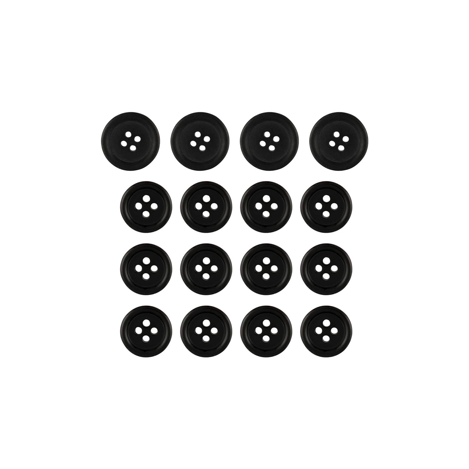 ButtonMode BNA5124/32 Premium Suit Buttons Full Set, Black 15mm and 20mm (0.59 and 0.79 inch) 24-Buttons (8 Front, 8 Sleeve, 4 Pants, 4 Trim)