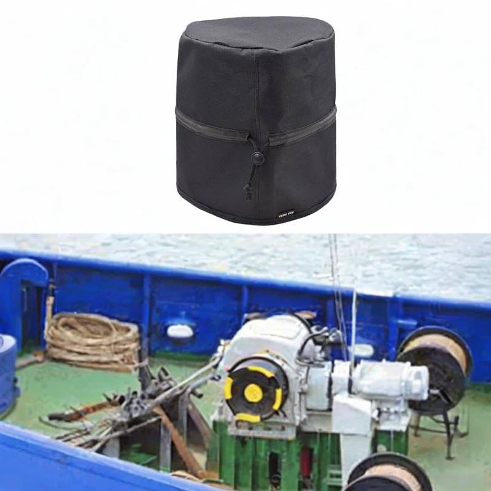 Housse Treuil Bateau Protège Treuil Bateau Housse Winch Voilier Accessoire Winch Yacht Oxford Solide Anti-poussière avec Fermeture Ajustable Adaptée, 23cmx27cm
