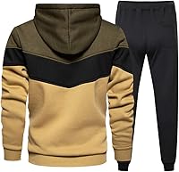 Vista 3 de Tebreux Conjunto deportivo de 2 piezas para hombre, sudadera con capucha y sudadera deportiva