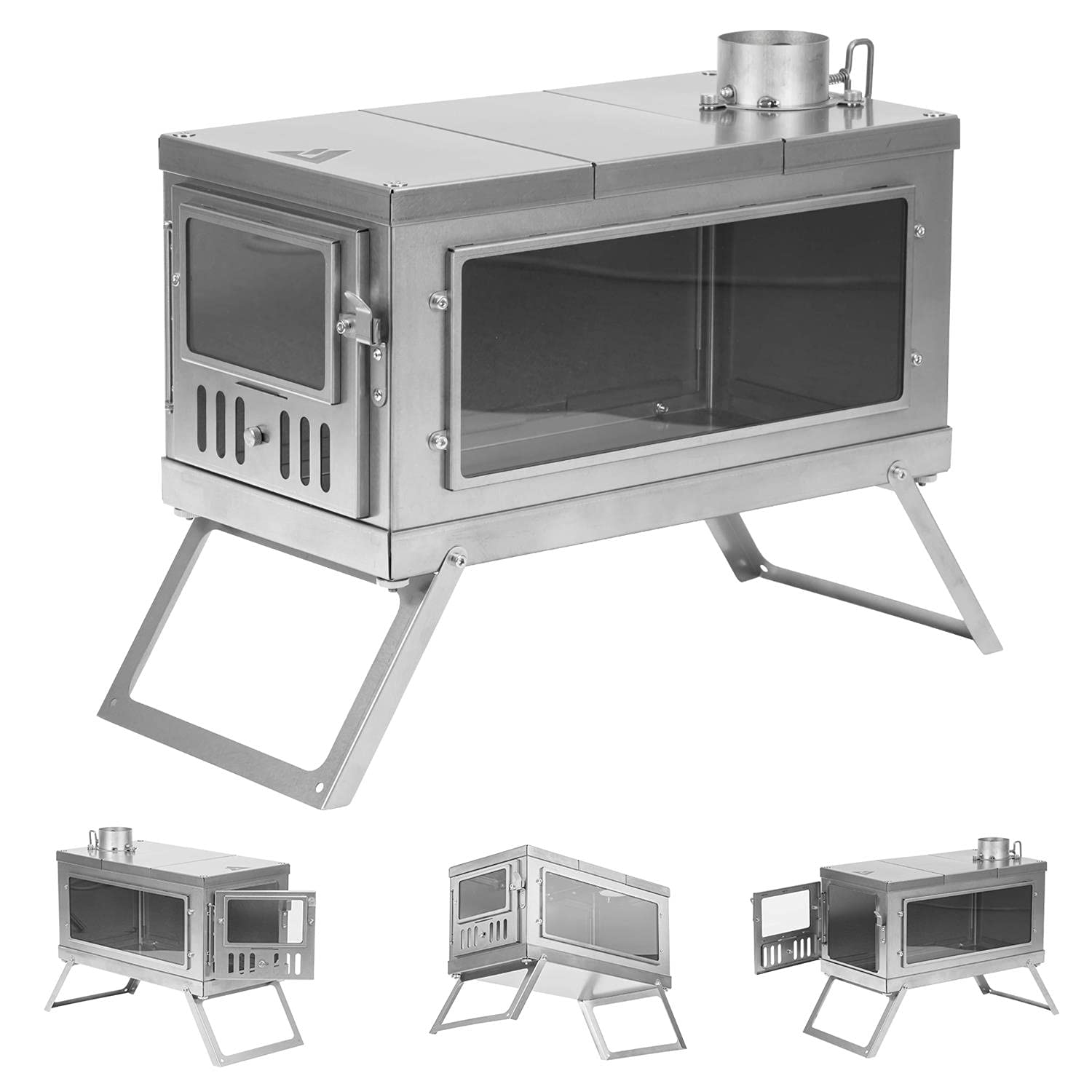 Pomoly Timber Titanium Tent Stove for Bushcraft and Camping (10ft Chimney +  Spark Arrestor) : Amazon.sg: Sporting Goods