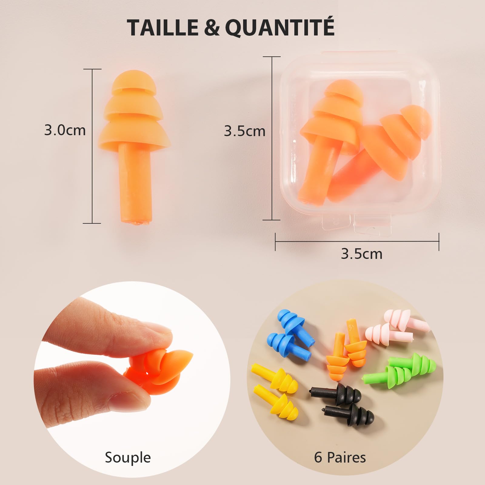 BOUCHONS D'OREILLE DE Natation En Silicone Réutilisables Avec étui Pour EUR 5,05 - PicClick IT