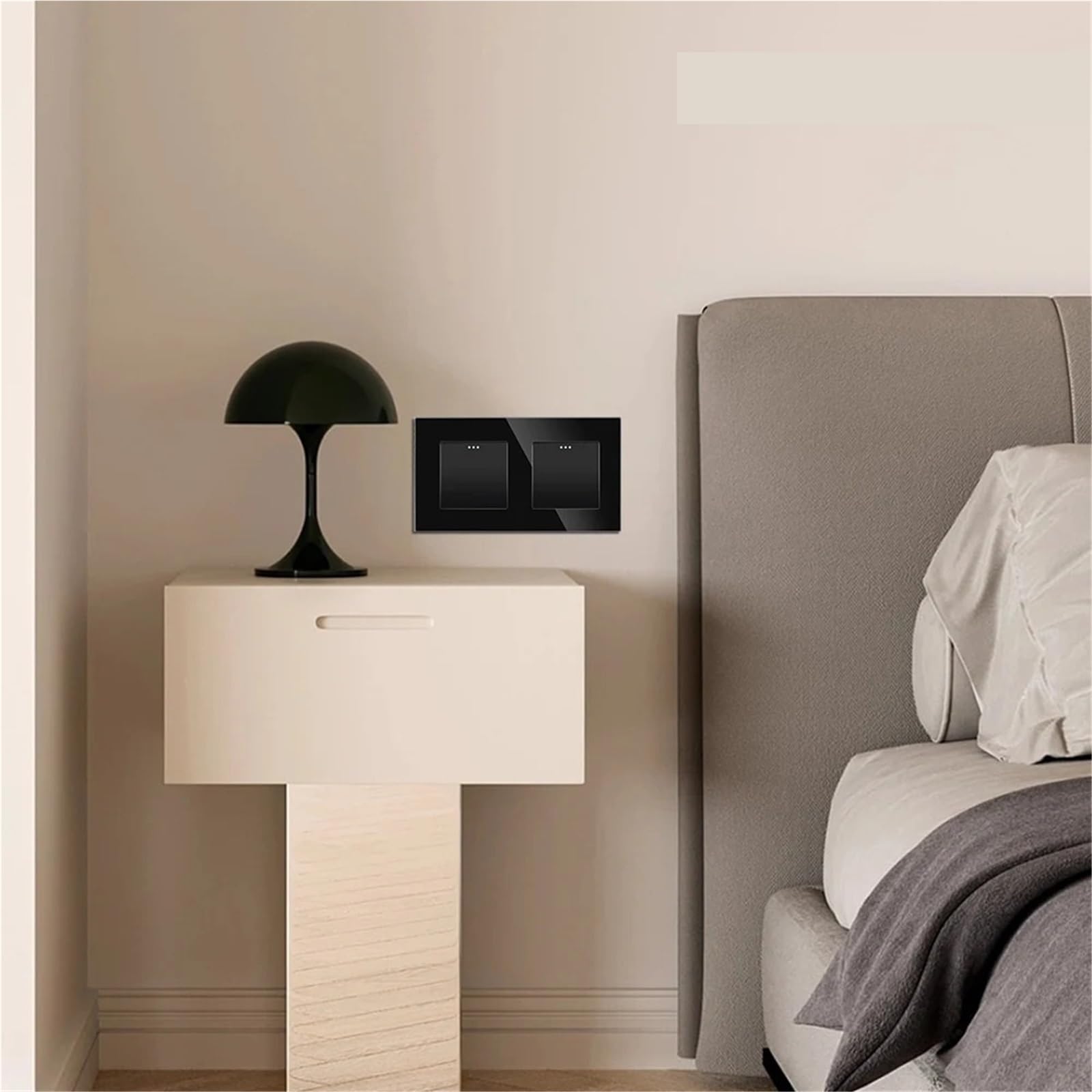 Interrupteur Va Et Vient, Interrupteur Mural Interrupteur mural à bouton-poussoir simple en verre cristal, 1, 2, 3 ou 4 voies, 10 A(3G1W 2G2W,Gray)