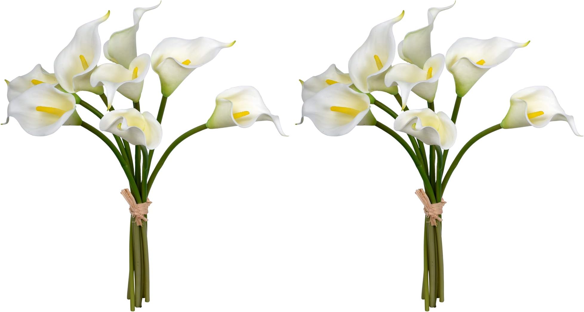 YATAI 16 Pcs Artificial Flowers Real Touch Calla Lily Artificial Plants Fake Flowers Floral Bouquet for Home Parties Wedding Event Decor (White)