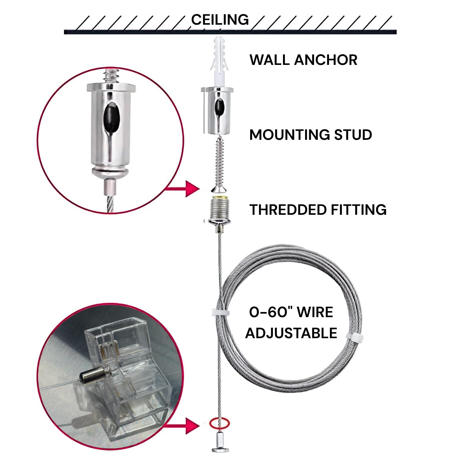 12-Pack 5ft Adjustable 0-60