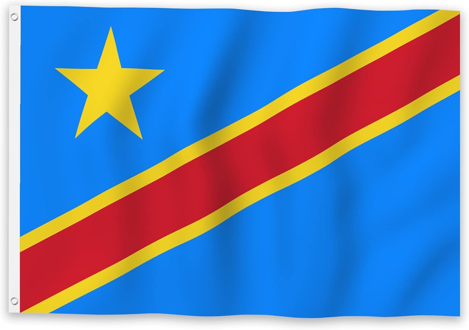 YongFoto Congo Flag 5x8ft Republic of the Congo Flags Banner for Outdoor Celebrations Home Garden Porch Party Decoration Flags with 2 Sturdy Grommets Precision Machine Stitched