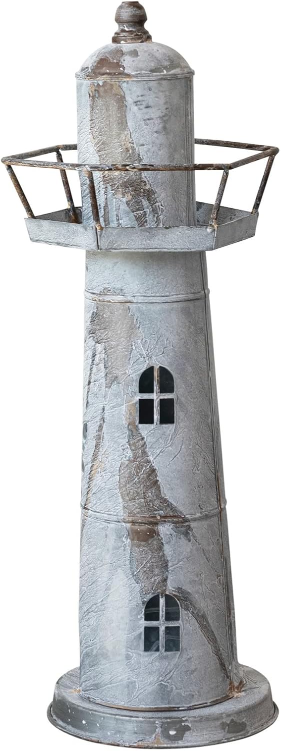 Amazon.com: Creative Co-Op 10" Round x 25-1/4"H Galvanized Metal ...