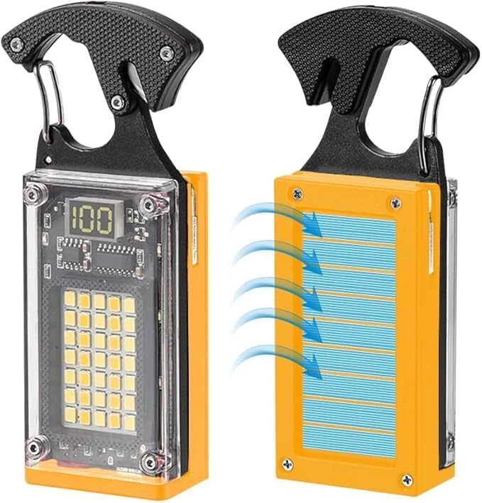 Jitaharay Cob Keychain Work Light, Keychain Flashlights, Multifunctional Solar Rechargeable LED Small Flashlight, 1000 Lumens 8 Lighting Modes, Seat Belt Cutter, Screwdriver, Yellow-picture-9