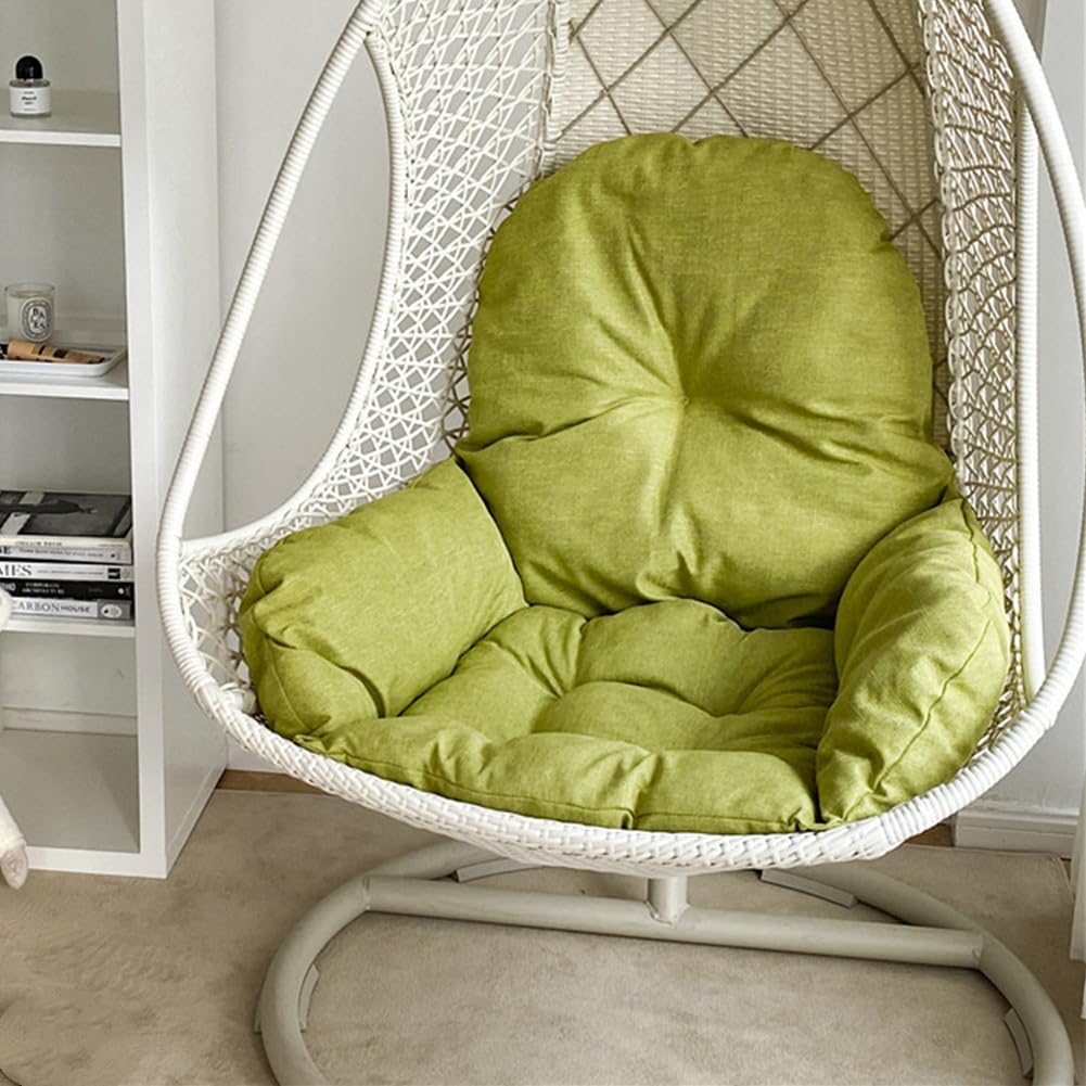 Swing Egg Chair Cushion Thickened Hanging Basket Seat Cushion Washable Hammock Chair Cushion Outdoor Patio Hanging Chair Cushion Replacement (Only Cushion) (Green)-image-10