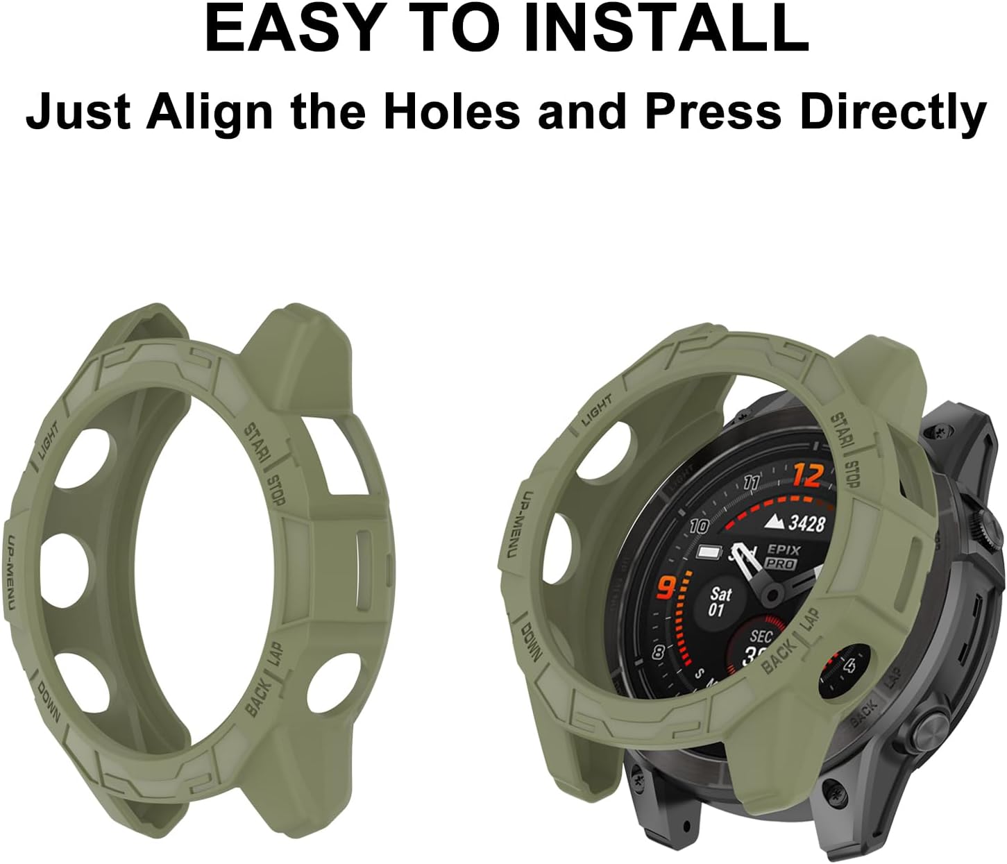 8 Pack Case Compatible for Garmin Fenix 8 AMOLED, Scratch-Resistance TPU Military Protection Rugged Cover Bumper for Garmin Fenix 8 51mm AMOLED Smartwatch Accessories