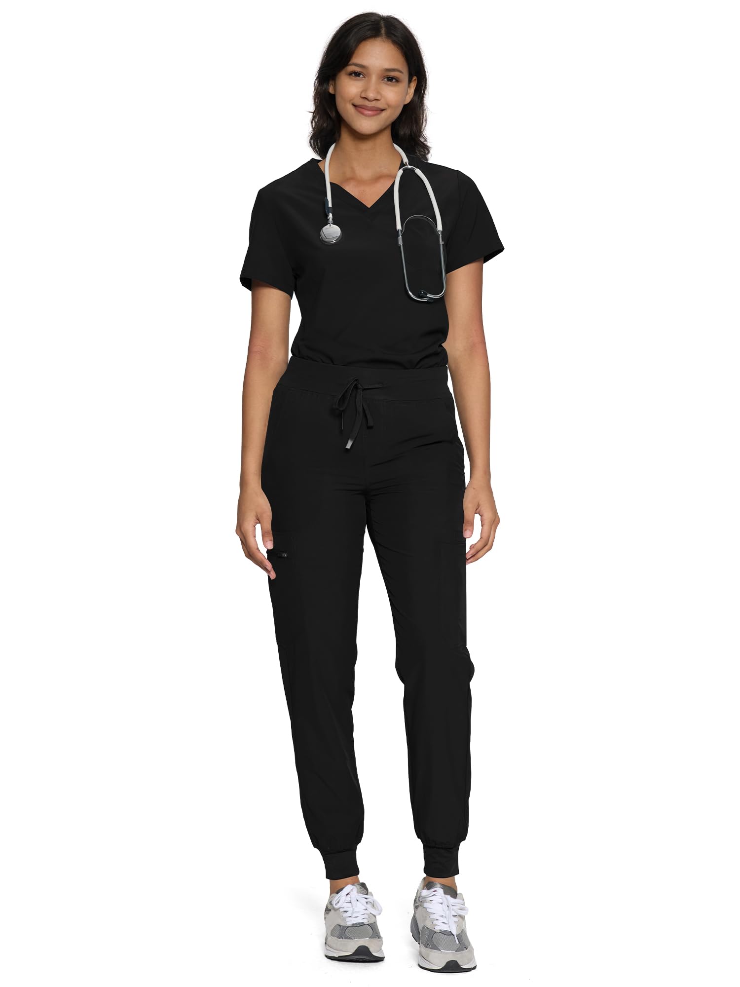 floralhue Scrubs for Women, V-Neck & Cargo Pants Set