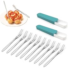 10-Piece 304 Stainless Steel Fruit & Dessert Fork Set - Salad, Appetizer & Cake Forks, Includes Storage Box