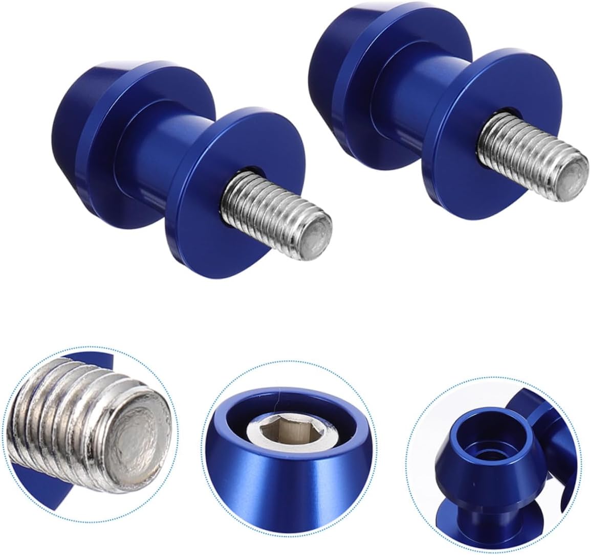 Motorcycle Swingarm Screw Stand Bobbins 8mm Cnc Blue 4pcs Motorbike Swing Arm Spools Sliders for Racing and Street Use