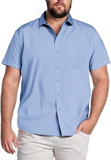 COOFANDY Big & Tall Shirts for Men Short Sleeve Button Down Casual Dress Shirts