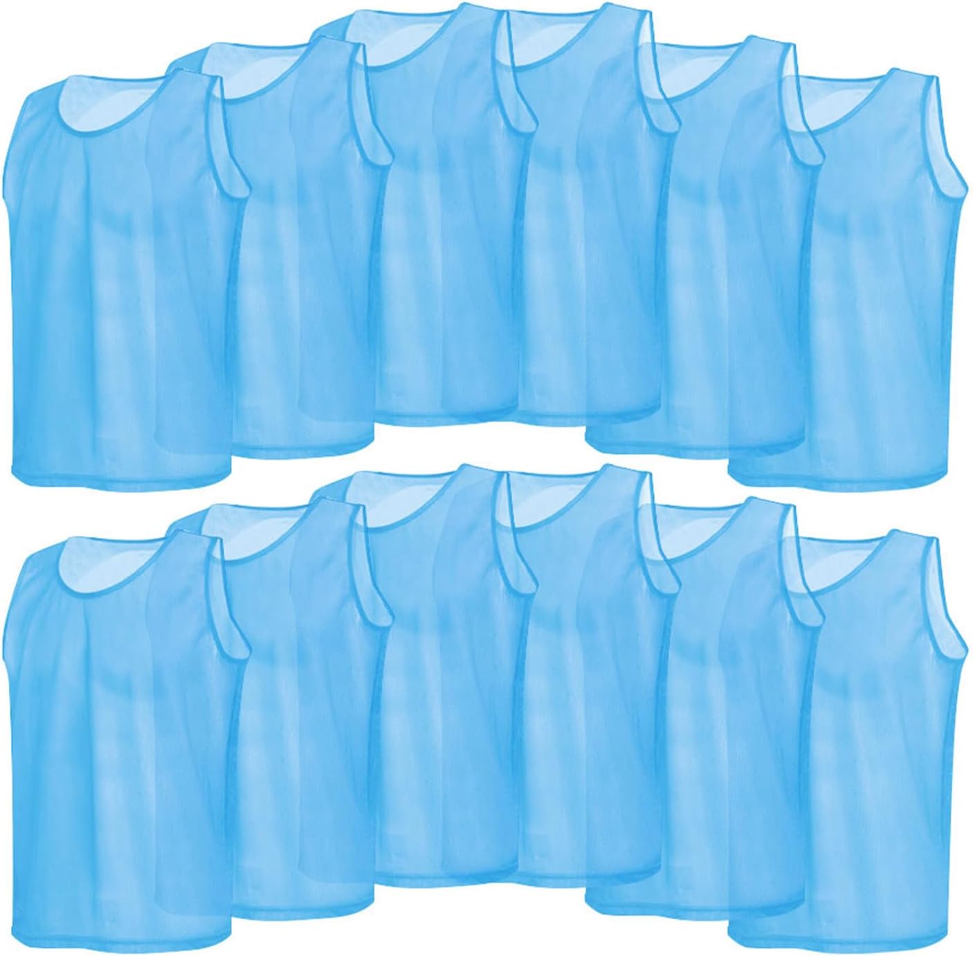 Team Sports Practice Vests, 12 Pack Breathable Mesh Scrimmage Training Vests Football Vest Adults Jerseys Bibs for Volleyball Soccer