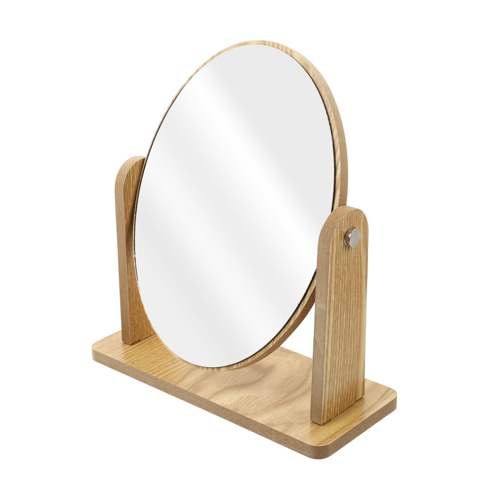 Espejo de maquillaje de madera ajustable para un tocador moderno y elegante