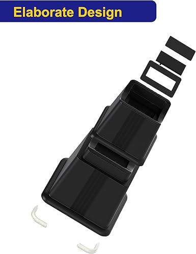Miniatura 5 de Elevadores ajustables para muebles de cama, paquete de 12 elevadores de elevación de cama en alturas de 3, 5 u 8 pulgadas, resistentes para ruedas