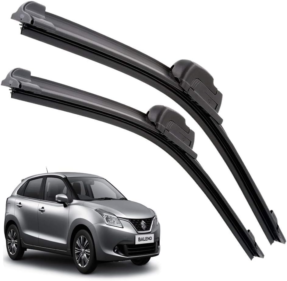 Euro Care Windshield Car Wiper Blades Compatibility With Maruti Suzuki Baleno Set of 2Pcs (D-21,P-18, Color- Black, Model 2015-Till Date)