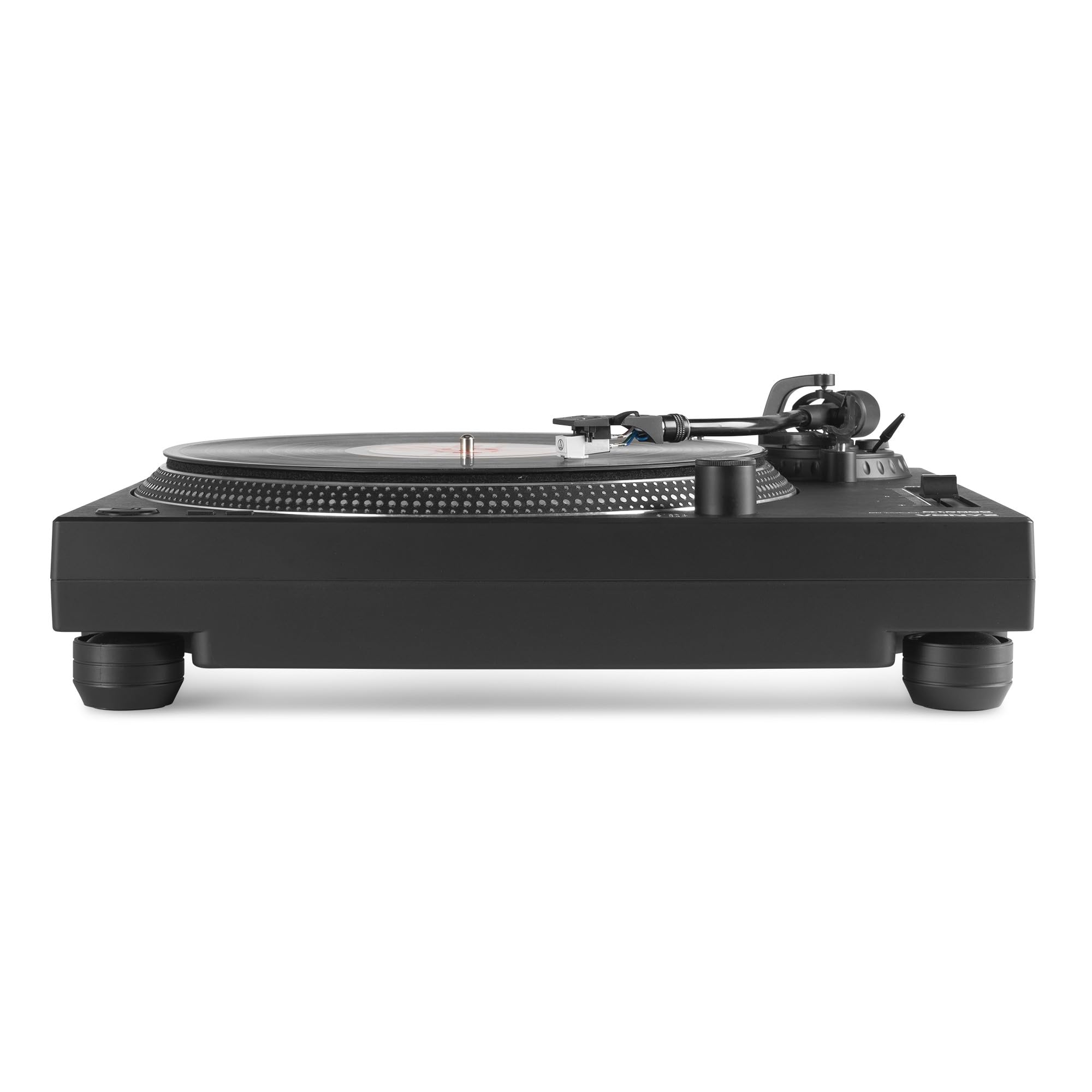 Vonyx DT6000 Platine Vinyle DJ Direct Drive avec Cellule Audio-Technica, Entrainement Direct 33/45 Tours pour Mix et Scratch