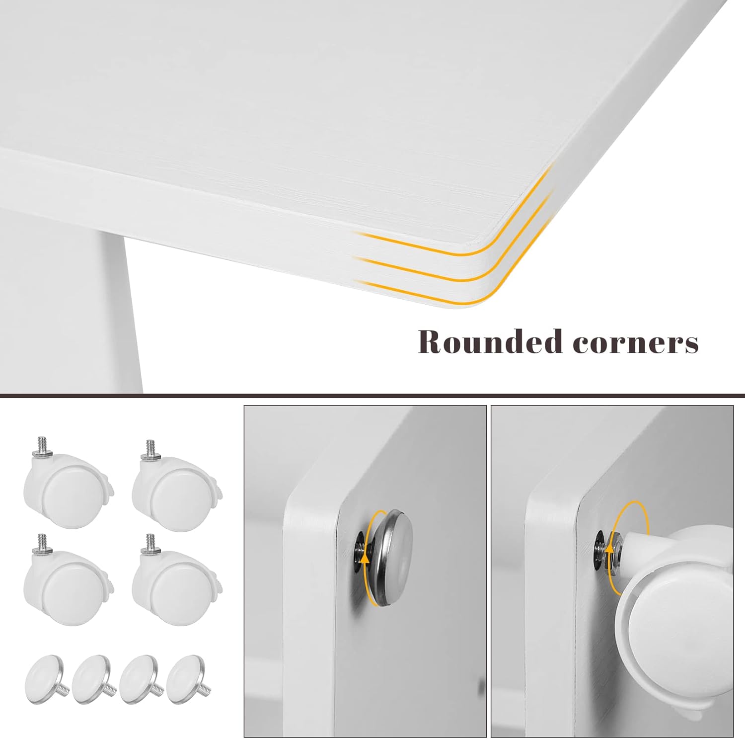 Narrow End Table, Small Side Table for Small Spaces, 3 Tier Modern Nightstand with Charging Station, Wood Couch Sofa Side Table with Storage Shelf, Night Table for Bedroom Home Dorm, White
