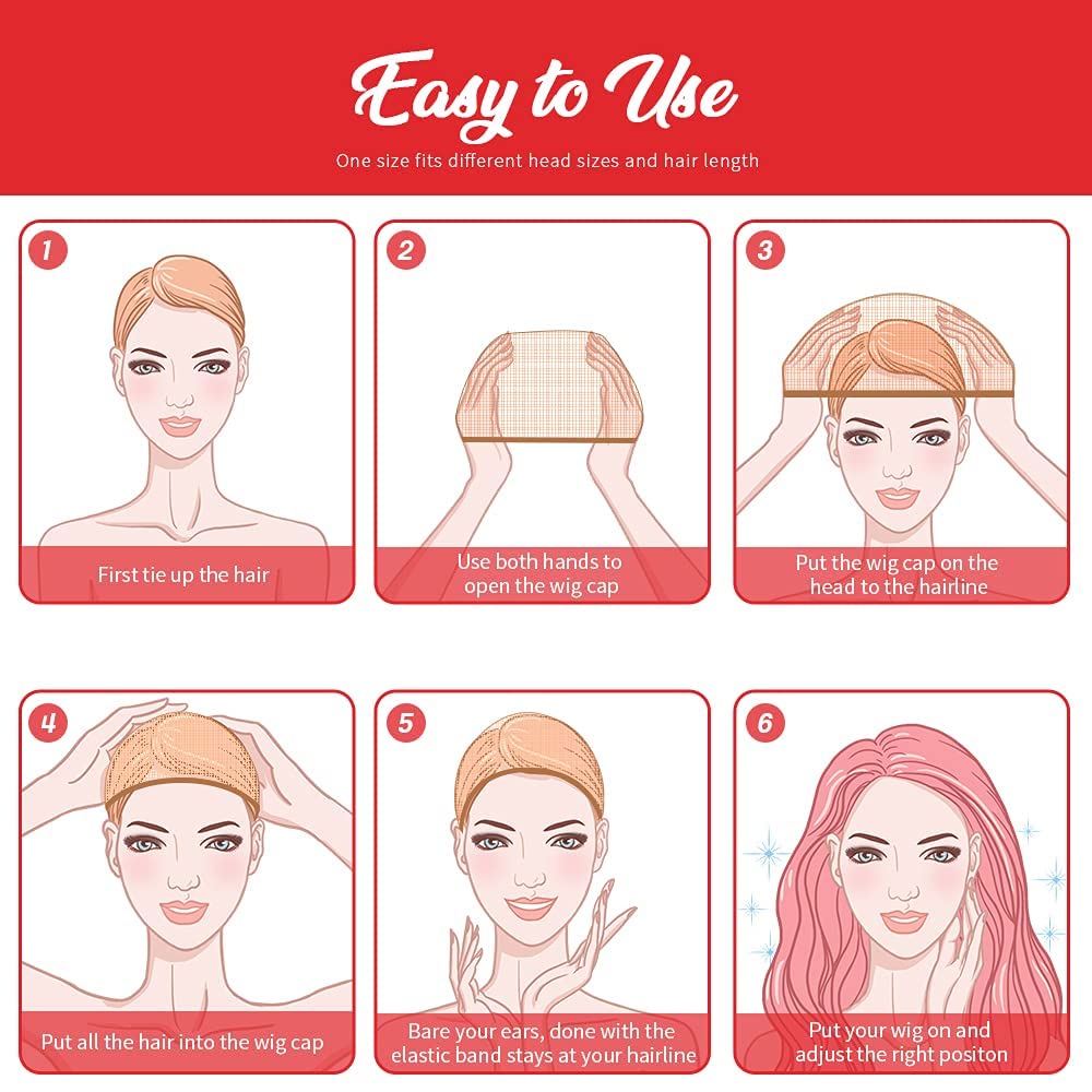Miss Lirenn® 02 PCS Hair Wig Caps, Light Brown, Breathable, 2-Pack, Stretchable and Washable - Image 6 thumbnail