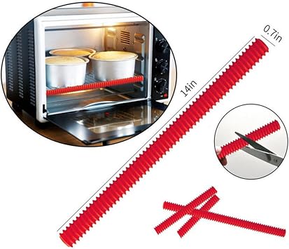 Oven Rack Shields,2 Pack Silicone Oven Rack Guards,Heat Resistant Oven Rack Shields,14 Inches Oven Rack Edge Cover Liner,Prevent Hand/Arm Against Burns(Red)
